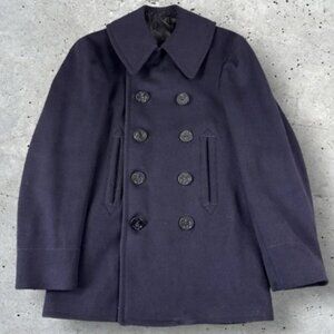 1940s Ww2 Era US Navy Coast Guard Pea Coat 10 Button
